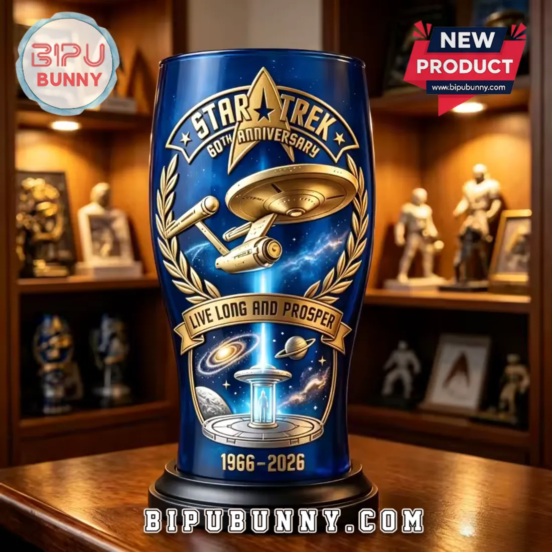 Star Trek USS Enterprise 60th Anniversary Collectible Beer Glass Star Trek USS Enterprise 60th Anniversary Collectible Beer Glass