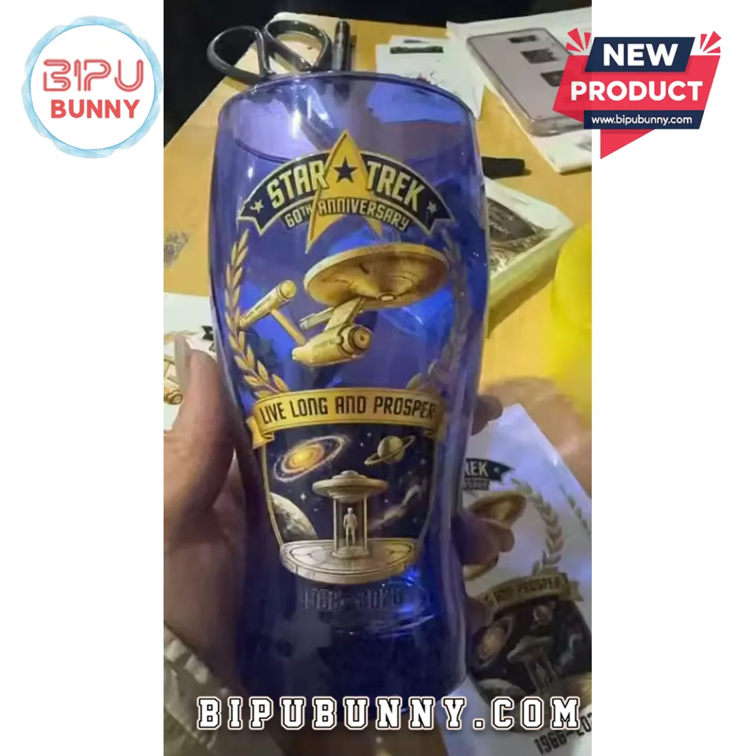 Star Trek USS Enterprise 60th Anniversary Collectible Beer Glass Star Trek USS Enterprise 60th Anniversary Collectible Beer Glass