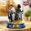 Star Wars 50th Anniversary collectible display featuring Luke Skywalker, Darth Vader, Han Solo, Chewbacca, and Stormtrooper.!