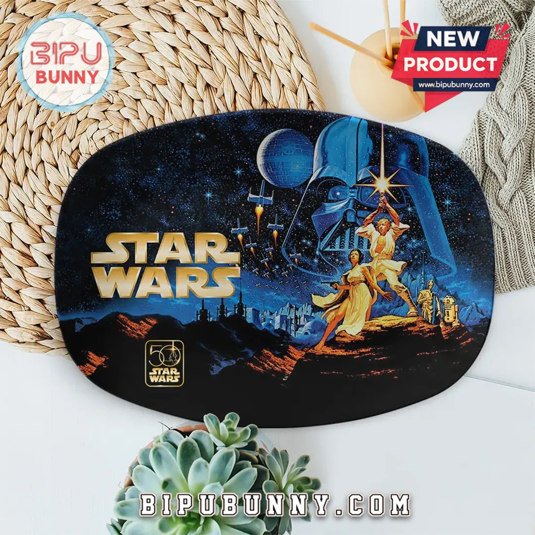 Star Wars 50th Anniversary Collectible Display Plate Star Wars 50th Anniversary Collectible Display Plate