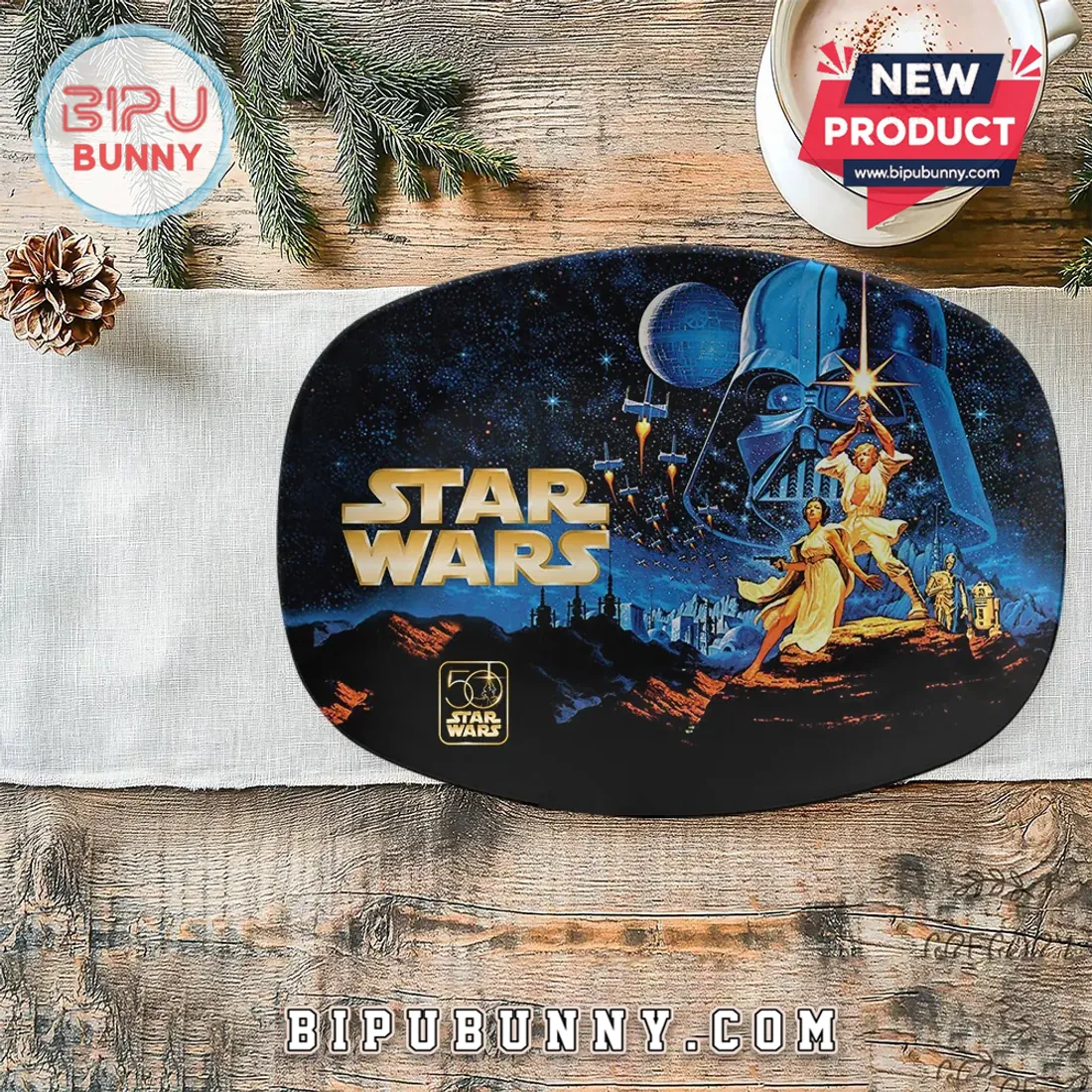 Star Wars 50th Anniversary Collectible Display Plate Star Wars 50th Anniversary Collectible Display Plate