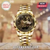 Gold Star Wars 50th anniversary wristwatch featuring Darth Vader on the dial with a day-date display.!