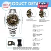 Star Wars 50th anniversary silver stainless steel watch with Darth Vader dial, 43mm diameter, and black presentation box.!
