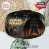 Oval Star Wars 50th anniversary metal wall sign featuring Darth Vader, Mustafar lava landscape, and gold embossed lettering.!
