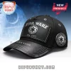 Black Star Wars baseball cap featuring a silver Imperial logo, Est. 1977 text, and custom name embroidery on the brim.!