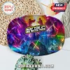 Oval Star Wars themed mousepad featuring a lightsaber battle collage and May the 4th Be With You text on a desk background.!
