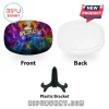 Oval Star Wars Day display plaque featuring May the 4th graphics, white back, and black plastic easel stand on white.!