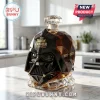 Darth Vader helmet glass whiskey decanter with gold text reading The Dark Father 50th Anniversary and 1977-2027.!