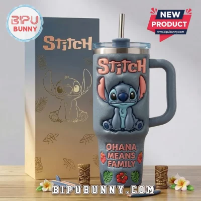 Stitch Ohana 3D Sculpted Stainless Steel Tumbler