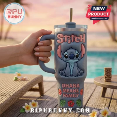 Stitch Ohana 3D Sculpted Stainless Steel Tumbler