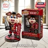 Carolina Hurricanes mascot vinyl figure holding a 2026 Stanley Cup trophy with red jersey and display box packaging.!