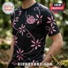 Black athletic jersey with pink floral vines and a Sunderland AFC club crest featuring the Hummel logo.!