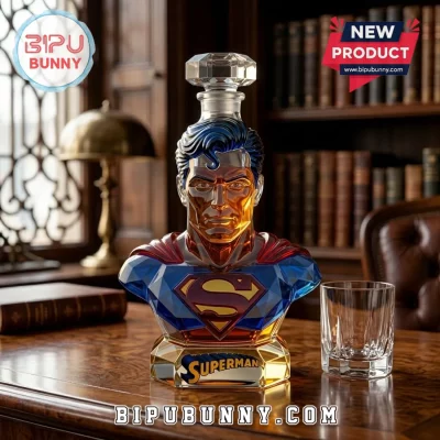 Superman Bust Design Sculpted Whiskey Bottle