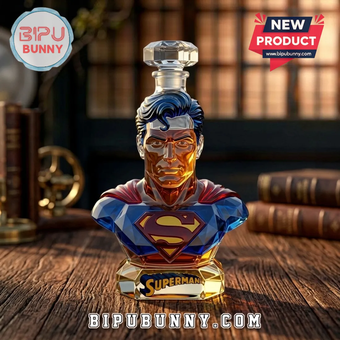 Superman Bust Design Sculpted Whiskey Bottle Superman Bust Design Sculpted Whiskey Bottle