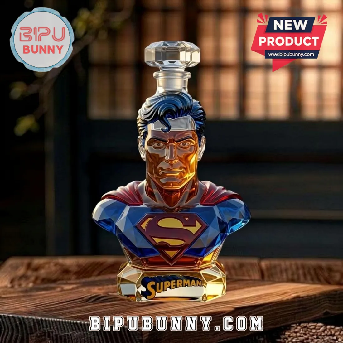 Superman Bust Design Sculpted Whiskey Bottle Superman Bust Design Sculpted Whiskey Bottle