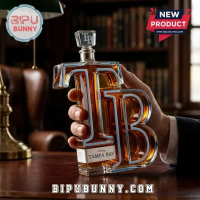 Tampa Bay Rays Glass Whiskey Decanter
