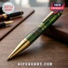 TMNT themed green ballpoint pen with gold trim, honeycomb pattern, and Teenage Mutant Ninja Turtles character emblem.!