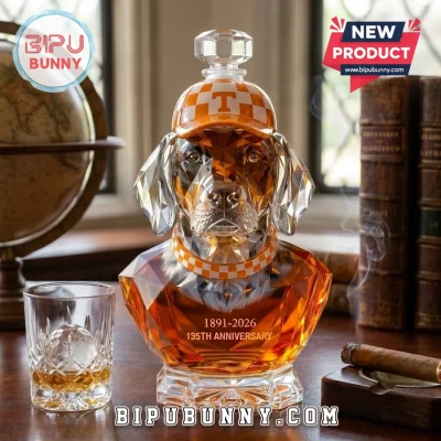 Tennessee Volunteers Smokey Dog 135th Anniversary Crystal Whiskey Decanter