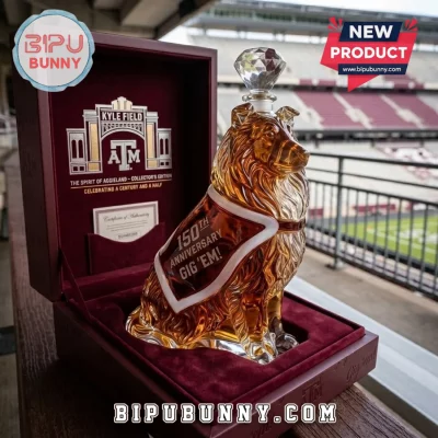 Texas A&amp;M Aggies Reveille 150th Anniversary Glass Whiskey Decanter