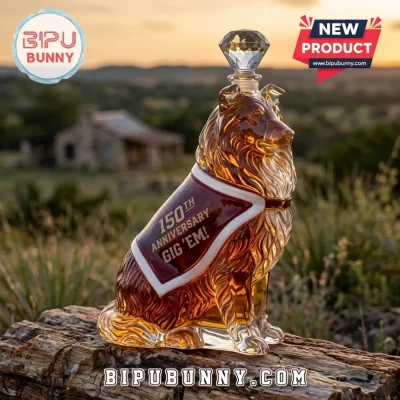 Texas A&M Aggies Reveille 150th Anniversary Glass Whiskey Decanter