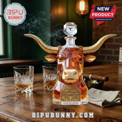 Texas Longhorns 133rd Anniversary Sculpted Glass Whiskey Decanter