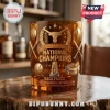 Amber whiskey glass with 2026 Texas Longhorns Softball National Champions text, bat, ball, and trophy relief embossing.!