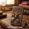 Zippo Texas Longhorns lighter featuring a brown bull head, football helmet, and state map emblem on a leather-bound book.!