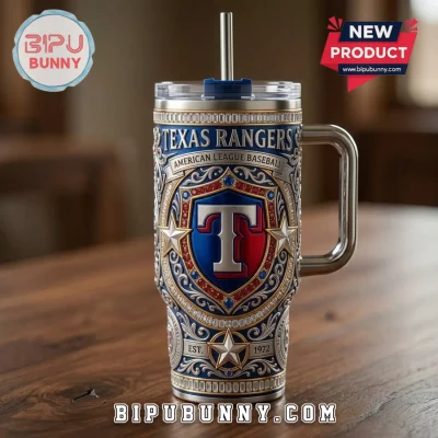 Texas Rangers Est 1972 Embossed Championship 40oz Tumbler
