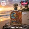 The Beach Boys 65th anniversary commemorative glass liquor bottle with embossed surf and musical instrument detailing.!