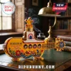 Yellow Submarine shaped whiskey decanter with Beatles member portraits, Revolver 60 1966-2026 text, and incense smoke top.!