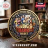 The Big Bang Theory 20th anniversary gold commemorative coin featuring the cast and physics equations on a wooden desk.!