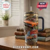 Dukes of Hazzard 47th anniversary stainless steel tumbler with General Lee car, text, and straw on wooden table.!