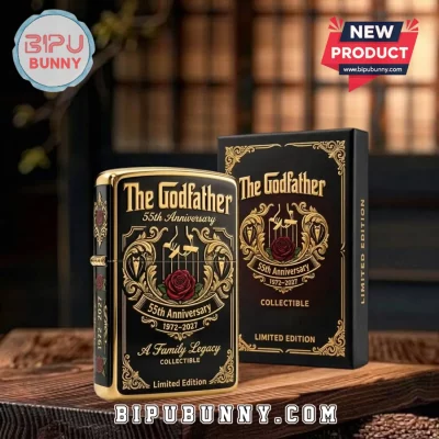 The Godfather 55th Anniversary Gold Metal Lighter Case