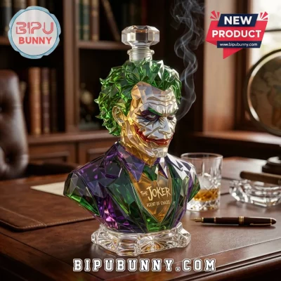 The Joker Agent of Chaos Faceted Crystal Whiskey Decanter