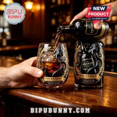 The Kraken Black Spiced Rum Octopus Collectible Whiskey Glass