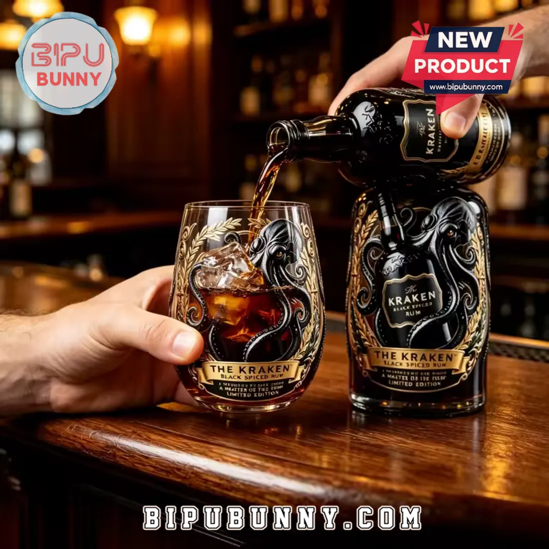 The Kraken Black Spiced Rum Octopus Collectible Whiskey Glass The Kraken Black Spiced Rum Octopus Collectible Whiskey Glass