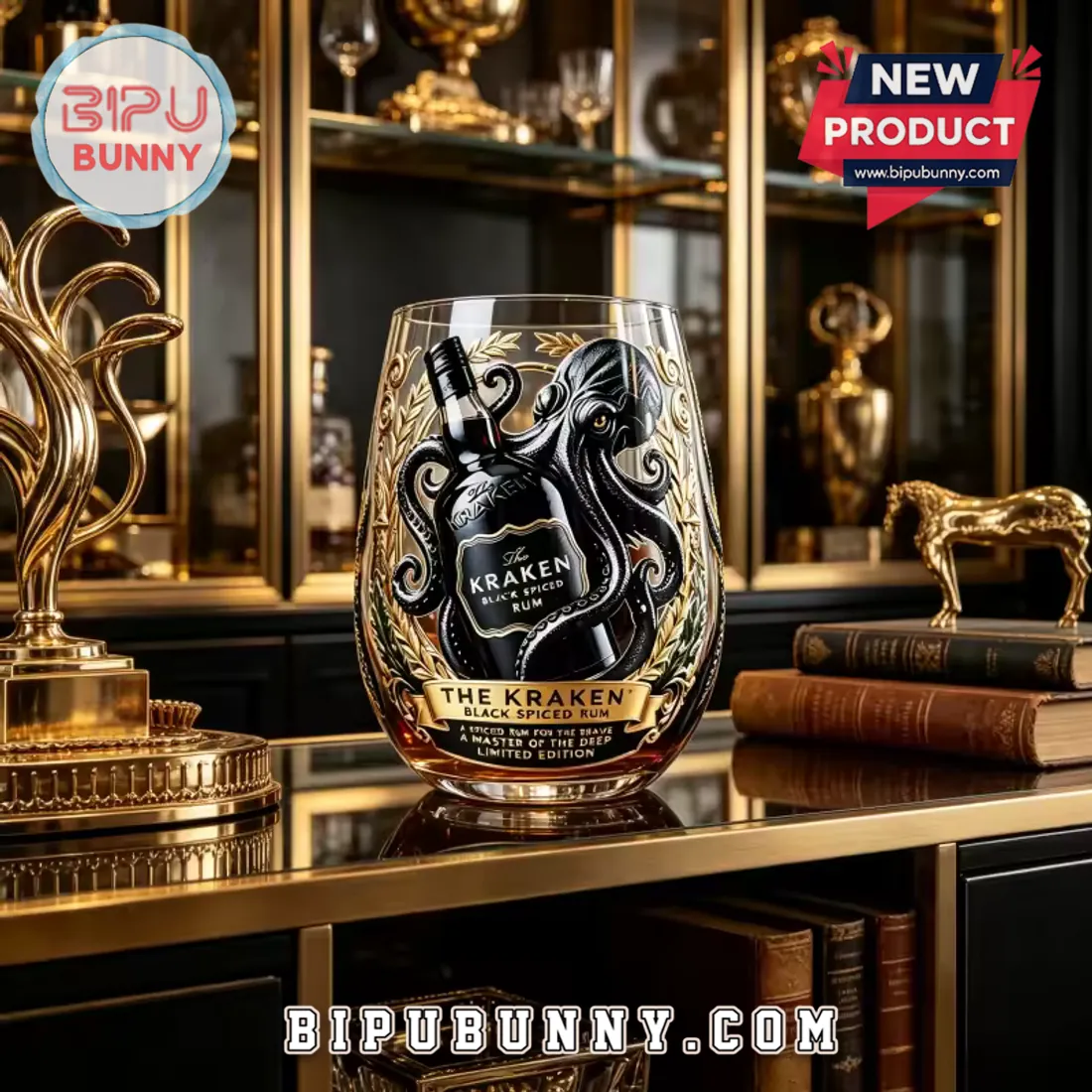 The Kraken Black Spiced Rum Octopus Collectible Whiskey Glass The Kraken Black Spiced Rum Octopus Collectible Whiskey Glass