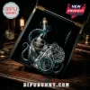 Kraken Black Spiced Rum glass bottle shaped like an octopus inside a black wooden display case with a metal pourer.!
