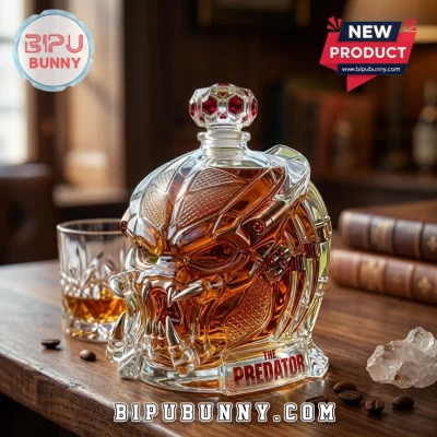 The Predator Bio-Mask Helmet Red Crystal Stopper Glass Whiskey Decanter