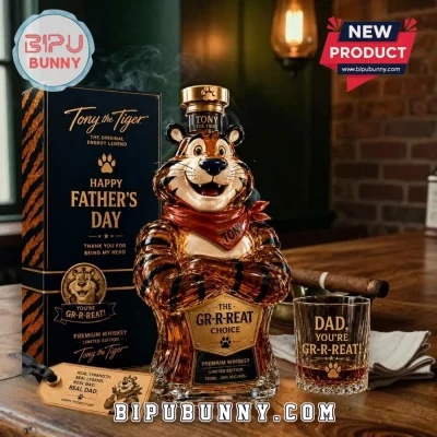 Tony the Tiger They're Gr-r-reat Sculpted Glass Whiskey Decanter