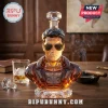 Top Gun 50th anniversary faceted amber glass whiskey decanter shaped like a pilot wearing aviator sunglasses.!