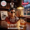 Top Gun 50th anniversary faceted crystal whiskey decanter shaped like a pilot wearing sunglasses with matching glass.!