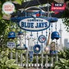 Toronto Blue Jays wind chime featuring Rogers Centre, Vladimir Guerrero Jr. figurine, jerseys, and World Series trophy icons.!