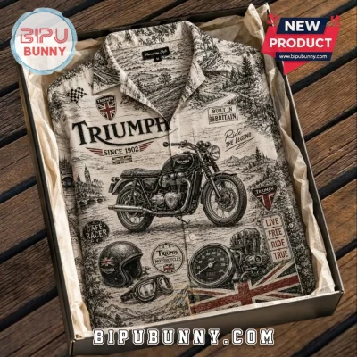 Triumph Motorcycles 2026 Sketch Hawaiian Shirt