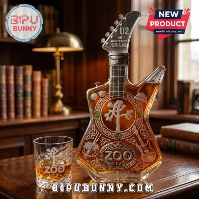 U2 50th Anniversary Zoo TV Guitar Whiskey Decanter