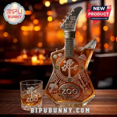 U2 50th Anniversary Zoo TV Guitar Whiskey Decanter