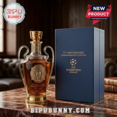 UEFA Champions League 1976 Commemorative Glass Whiskey Decanter