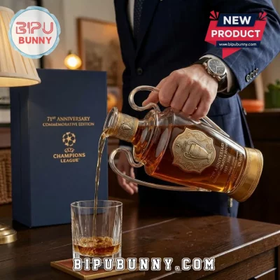 UEFA Champions League 1976 Commemorative Glass Whiskey Decanter