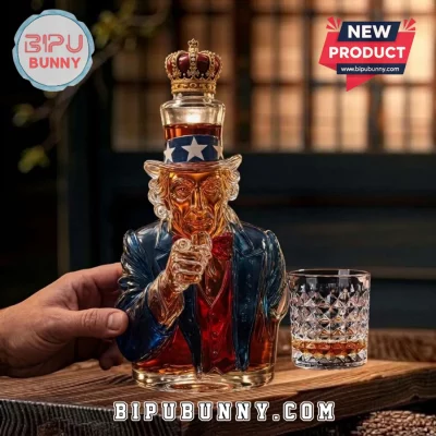 Uncle Sam Sculpted Glass Whiskey Decanter