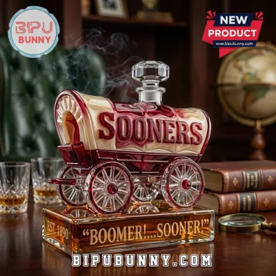 University of Oklahoma Sooners Sooner Schooner Glass Whiskey Decanter